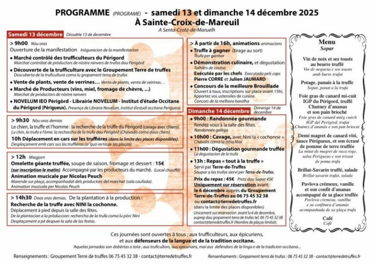 programme fête à la truffe 2025